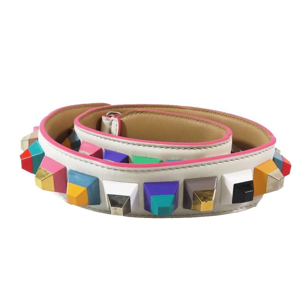 Fendi Strap Shoulder Studs Leather Bag Multicolor — view 2