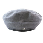 Hermes Beret Saint Honore Series Button Logo Leather Piping Denim Calf Hat Gray