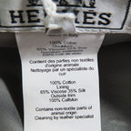 Hermes Beret Saint Honore Series Button Logo Leather Piping Denim Calf Hat Gray — view 7