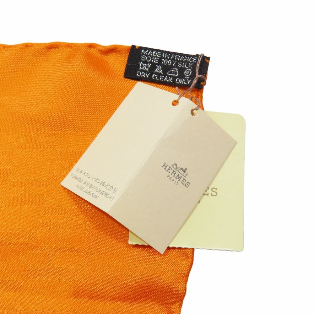 Hermes Pocket Square Pochette Fassonne Grand Handkerchief Bandana Scarf Silk — view 4