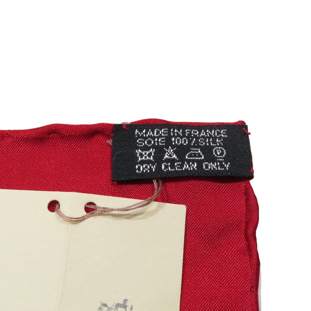 Hermes Pocket Square Pochette Fassonne Grand Handkerchief Bandana Scarf Silk — view 5