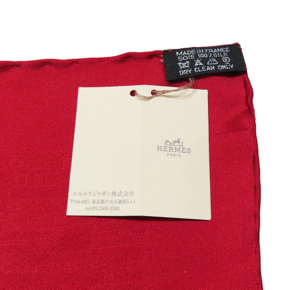 Hermes Pocket Square Pochette Fassonne Grand Handkerchief Bandana Scarf Silk — view 4