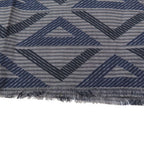 Dior CD Diamond Logo Large Shawl Scarf Fringe Silk Wool Gray — view 3