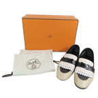 Hermes Royale Moccasins Loafers Tassel Logo Fringe Leather Shoes 35.5 Beige — view 8