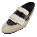 Hermes Royale Moccasins Loafers Tassel Logo Fringe Leather Shoes 35.5 Beige