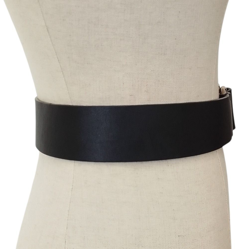 Prada Wide Leather Ring Belt 75 30 Black — view 2