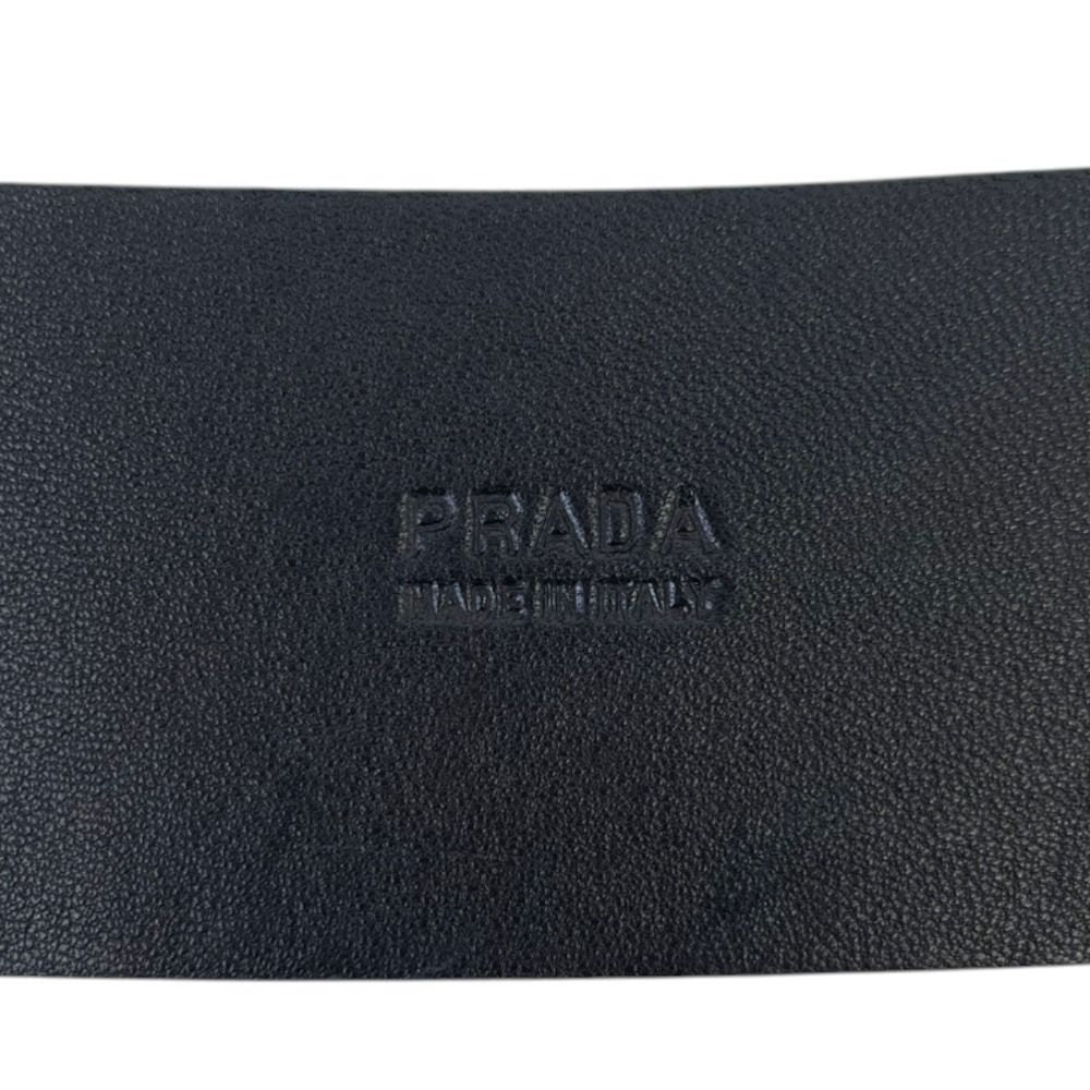 Prada Wide Leather Ring Belt 75 30 Black — view 9