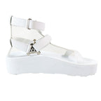 Hermes Enid Thick Sole Leather Sandals Shoes Platform Diamant Buckle Logo — view 2