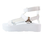 Hermes Enid Thick Sole Leather Sandals Shoes Platform Diamant Buckle Logo