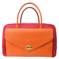 Hermes Lorraine 2-Way Bag Togo Leather Orange Rouge