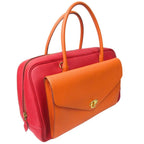 Hermes Lorraine 2-Way Bag Togo Leather Orange Rouge — view 2