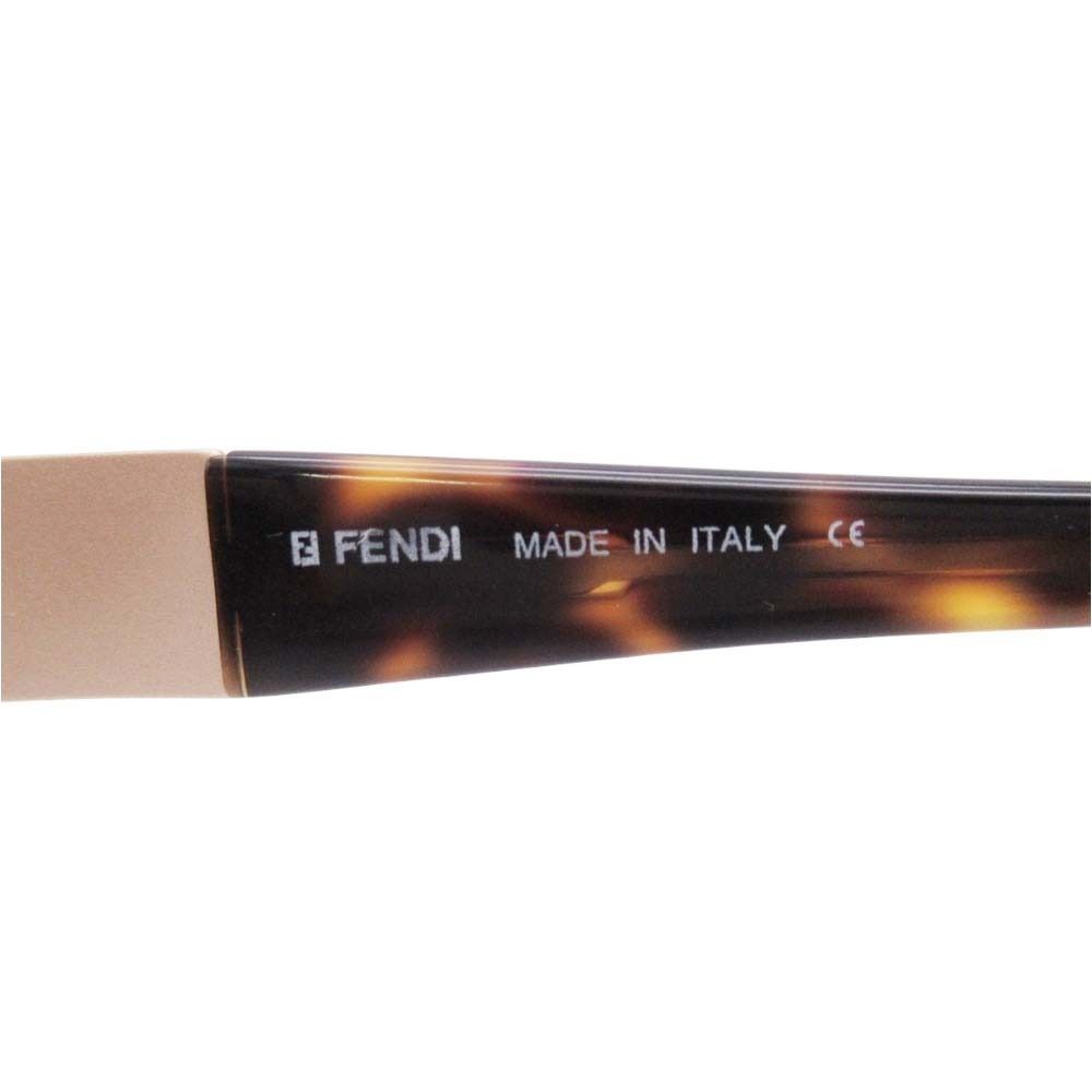 Fendi Oval Lens Sunglasses FF Logo Cutout Eyewear Brown Gold — view 6