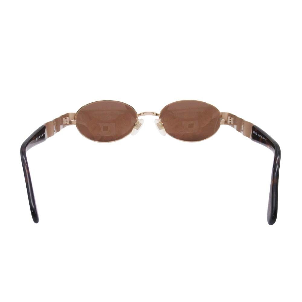 Fendi Oval Lens Sunglasses FF Logo Cutout Eyewear Brown Gold — view 3