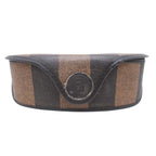 Fendi Oval Lens Sunglasses FF Logo Cutout Eyewear Brown Gold — view 5