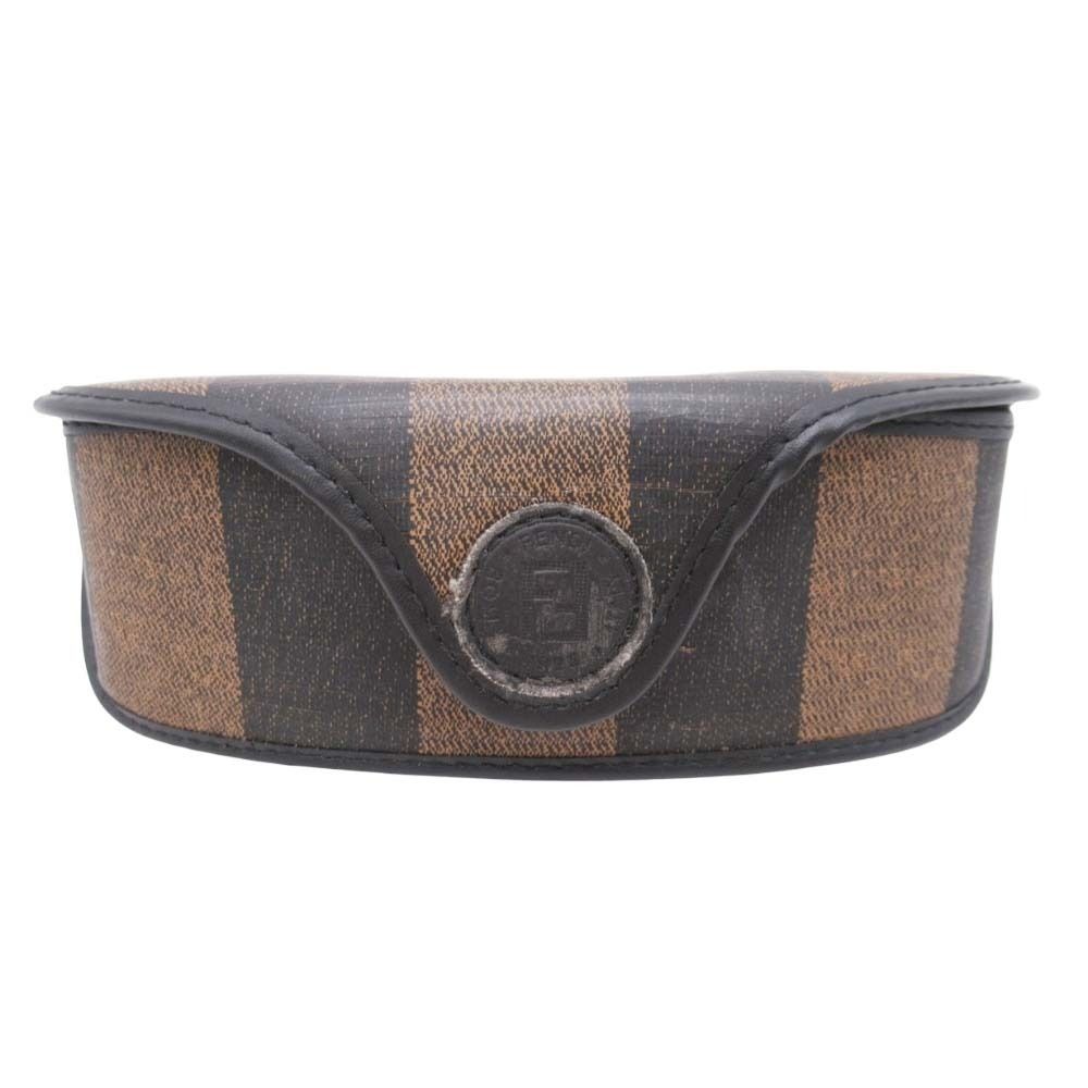Fendi Oval Lens Sunglasses FF Logo Cutout Eyewear Brown Gold — view 5
