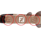 Fendi Oval Lens Sunglasses FF Logo Cutout Eyewear Brown Gold — view 9