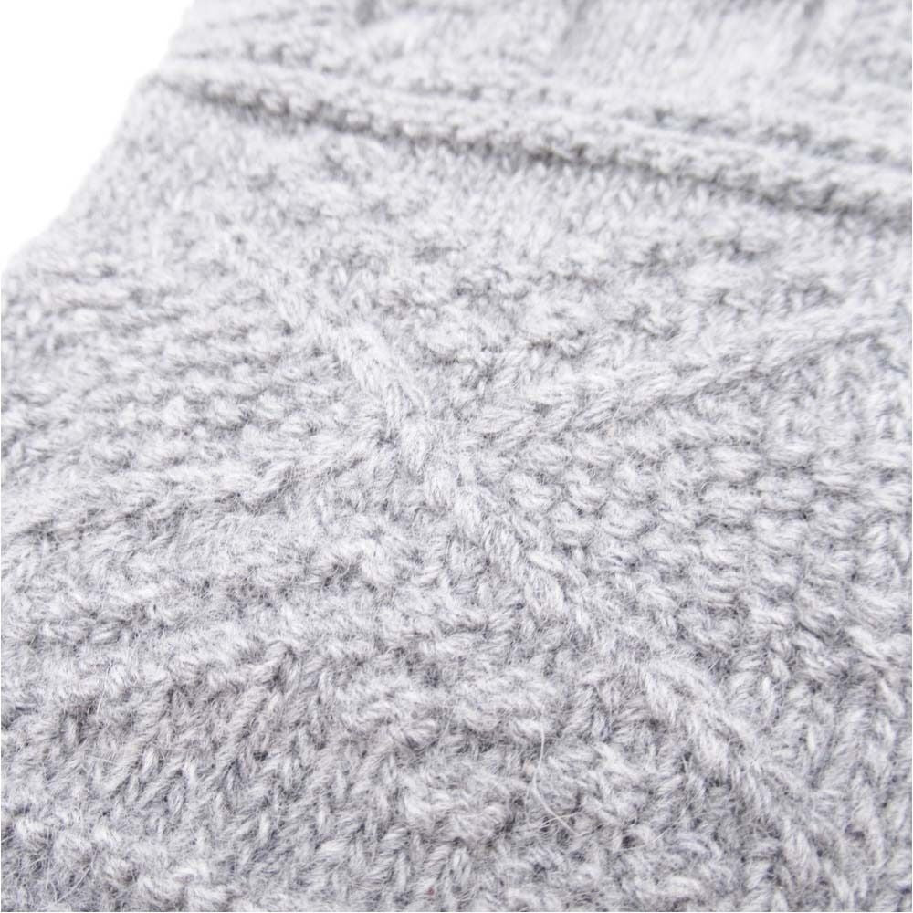 Hermes Frecanse Series Button Knit Gloves Five Finger Cable Wool Cashmere S Gray — view 5