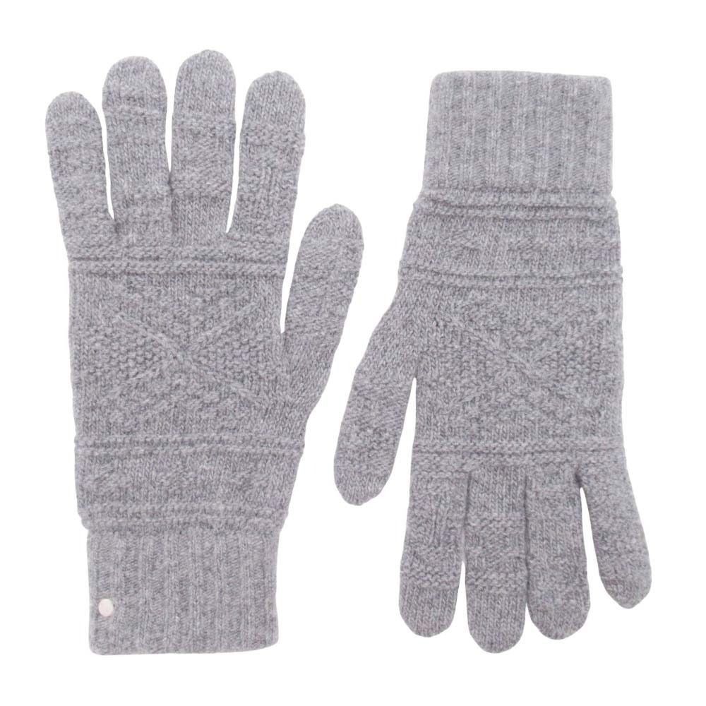 Hermes Frecanse Series Button Knit Gloves Five Finger Cable Wool Cashmere S Gray