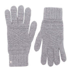 Hermes Frecanse Series Button Knit Gloves Five Finger Cable Wool Cashmere S Gray