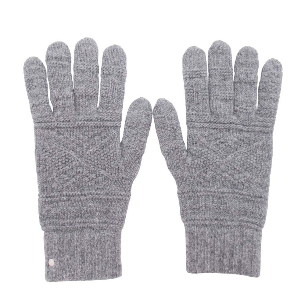 Hermes Frecanse Series Button Knit Gloves Five Finger Cable Wool Cashmere S Gray — view 2