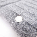 Hermes Frecanse Series Button Knit Gloves Five Finger Cable Wool Cashmere S Gray — view 4