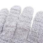 Hermes Frecanse Series Button Knit Gloves Five Finger Cable Wool Cashmere S Gray — view 6
