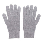 Hermes Frecanse Series Button Knit Gloves Five Finger Cable Wool Cashmere S Gray — view 3
