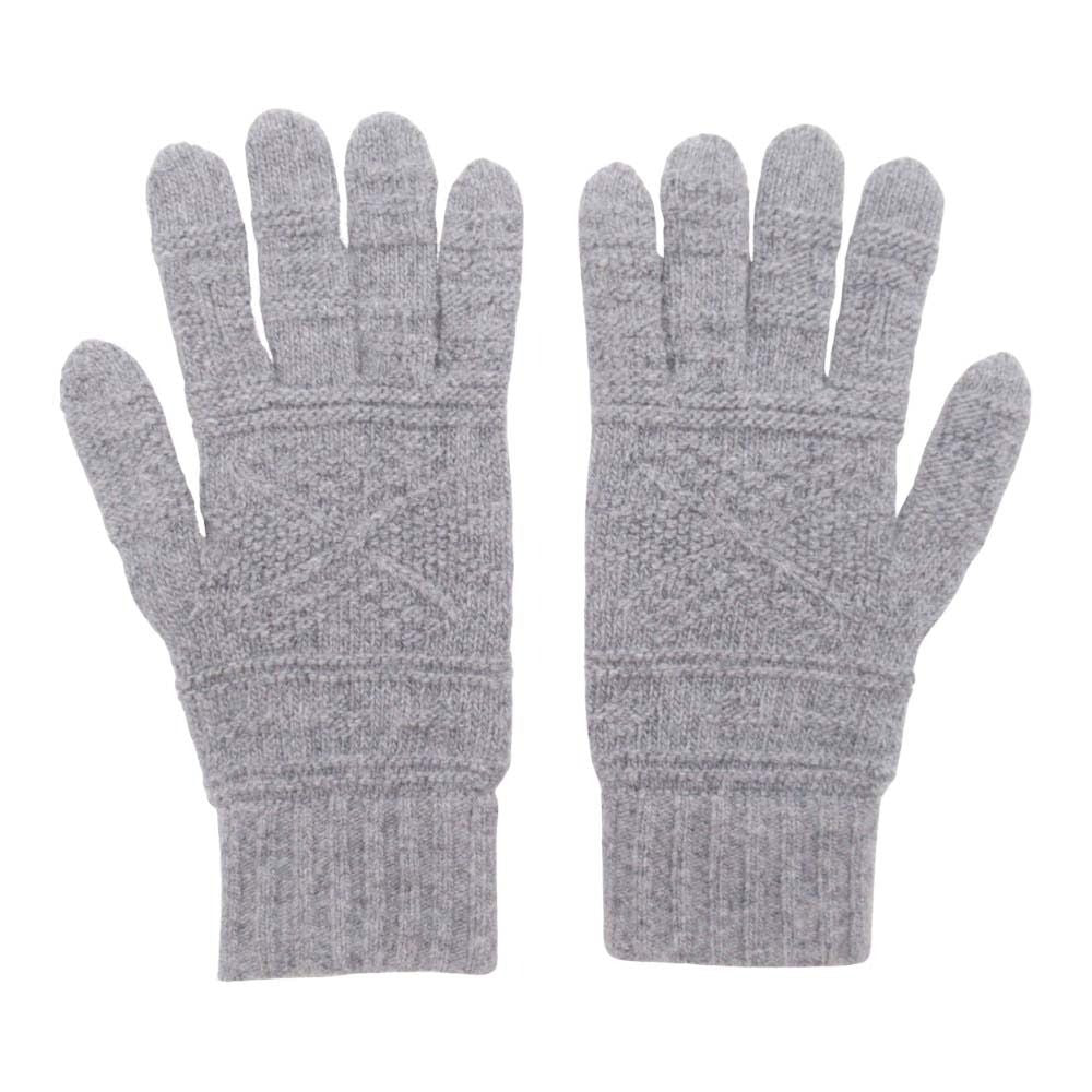 Hermes Frecanse Series Button Knit Gloves Five Finger Cable Wool Cashmere S Gray — view 3