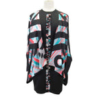 Hermes Julia's Dream Carre Scarf Cape Knit Dress 34 Black Multicolor