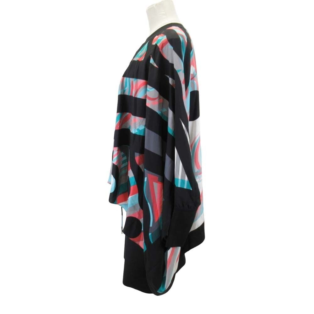 Hermes Julia's Dream Carre Scarf Cape Knit Dress 34 Black Multicolor — view 2