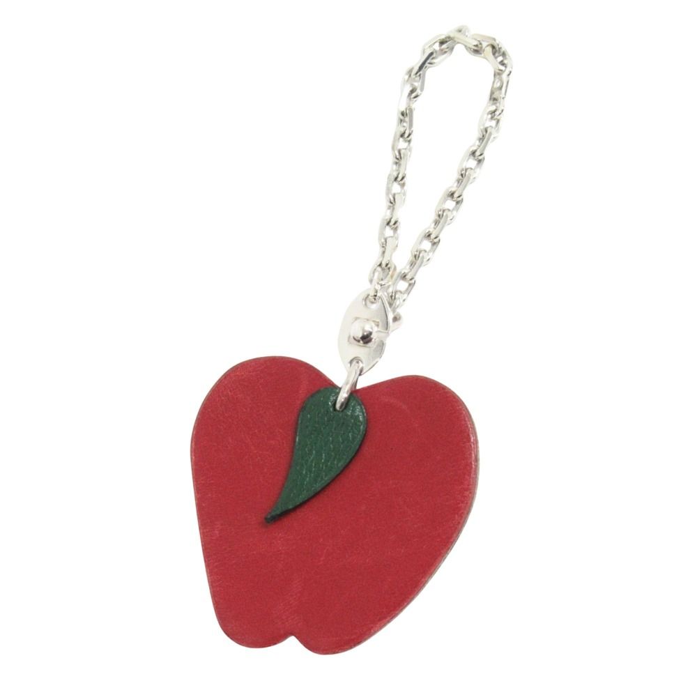 Hermes Polished Porte Cles Apple Key Holder Charm Leather