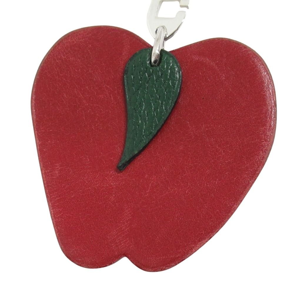 Hermes Polished Porte Cles Apple Key Holder Charm Leather — view 2
