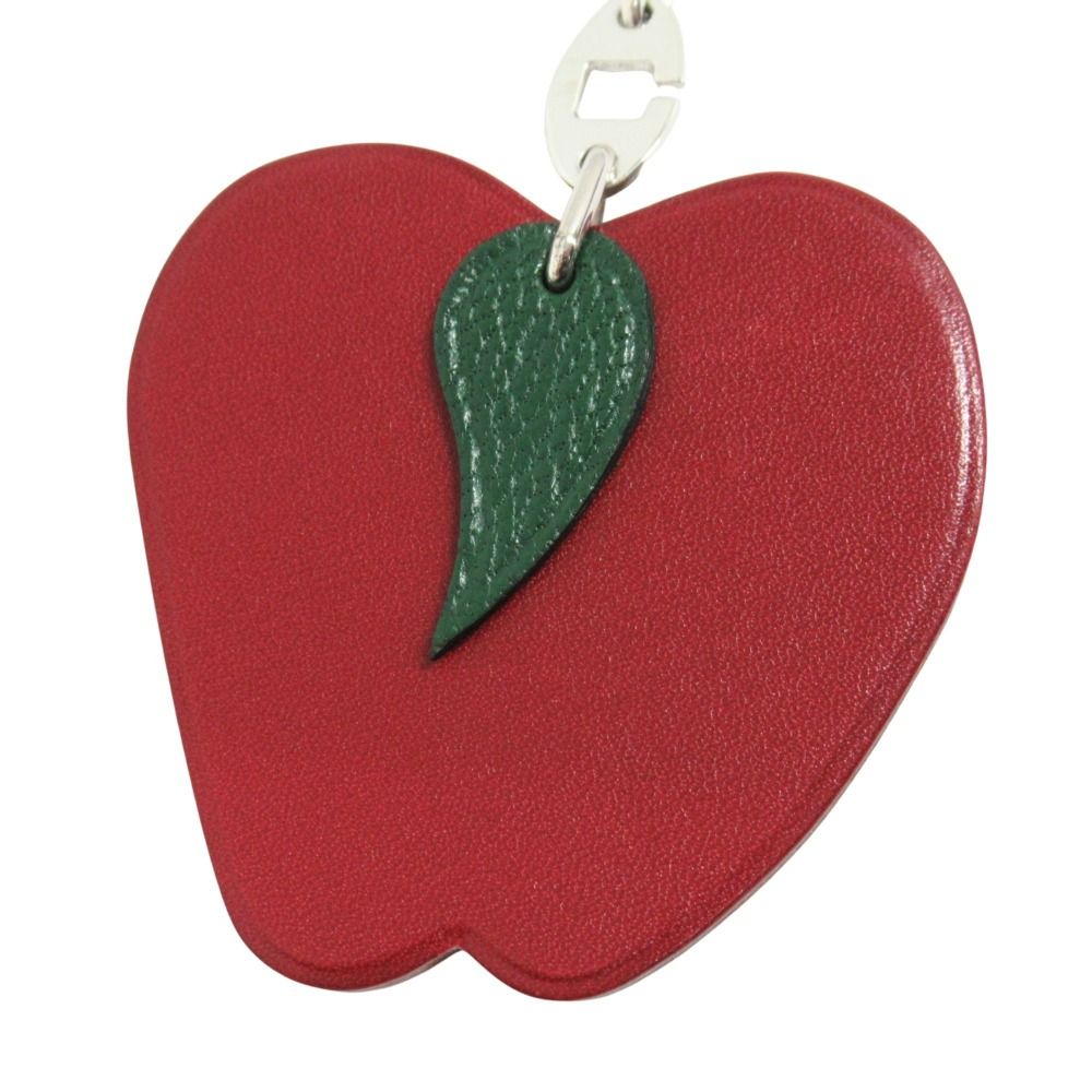 Hermes Polished Porte Cles Apple Key Holder Charm Leather — view 2