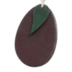 Hermes Polished Porte Cles Plum Key Holder Charm Leather Purple Silver — view 2