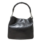 Gucci Bamboo Handle Leather 2-Way Shoulder Bag 001 Black — view 2