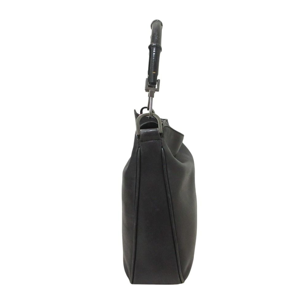 Gucci Bamboo Handle Leather 2-Way Shoulder Bag 001 Black — view 6