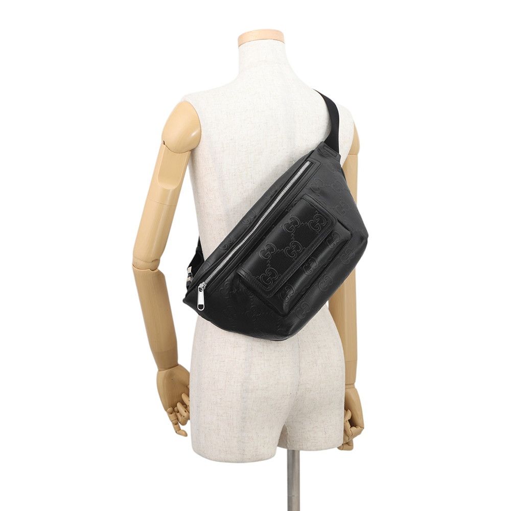 Gucci Belt Bag GG Embossed Bag Leather Black — view 5