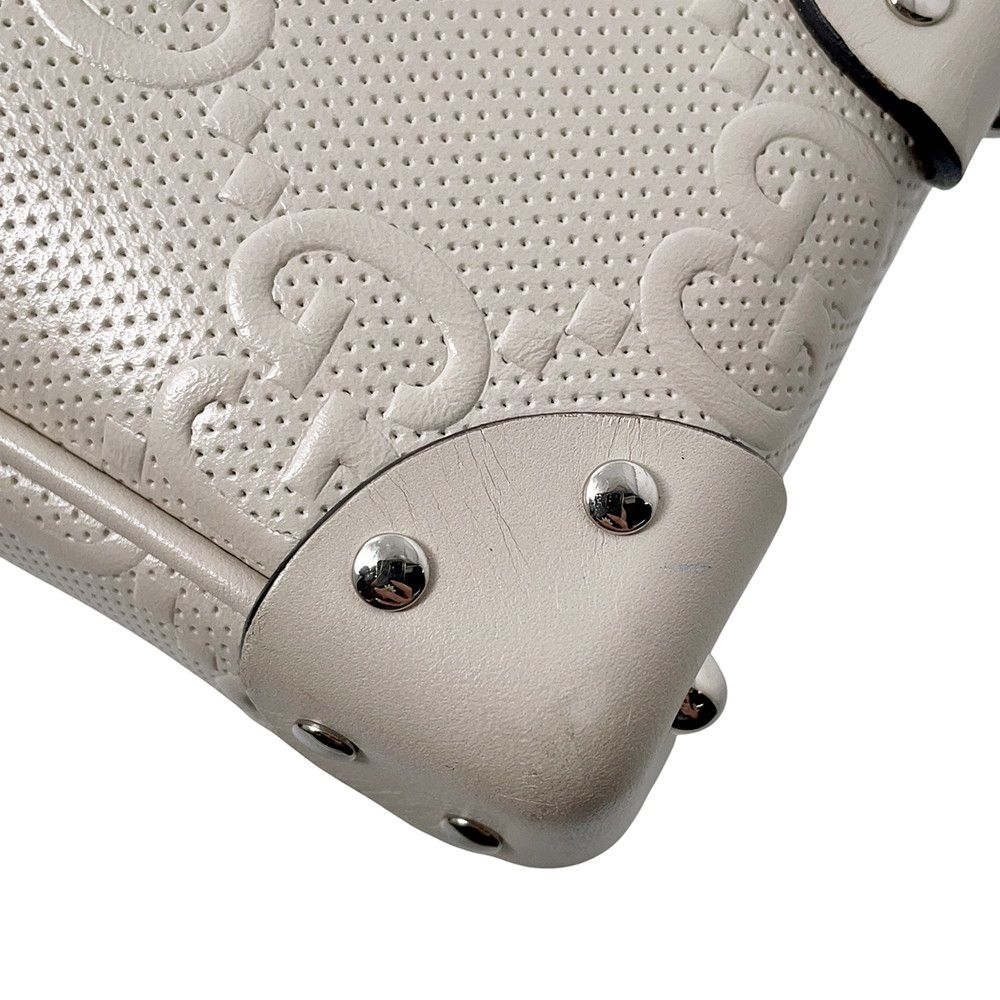 Gucci Shoulder Bag GG Embossed Leather White — view 8