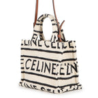Celine Cabas Thais Small Logo Cotton Leather 2-Way Shoulder — view 2