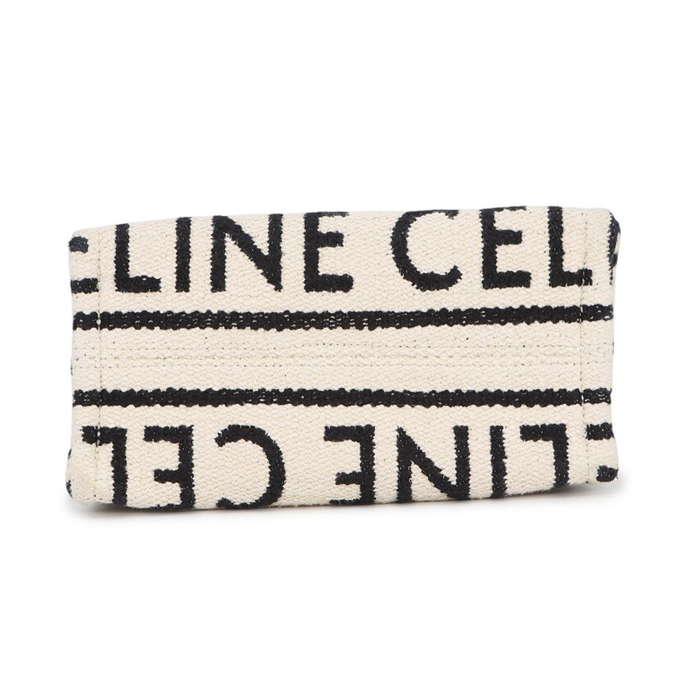 Celine Cabas Thais Small Logo Cotton Leather 2-Way Shoulder — view 3