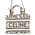 Celine Cabas Thais Small Logo Cotton Leather 2-Way Shoulder