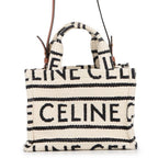 Celine Cabas Thais Small Logo Cotton Leather 2-Way Shoulder