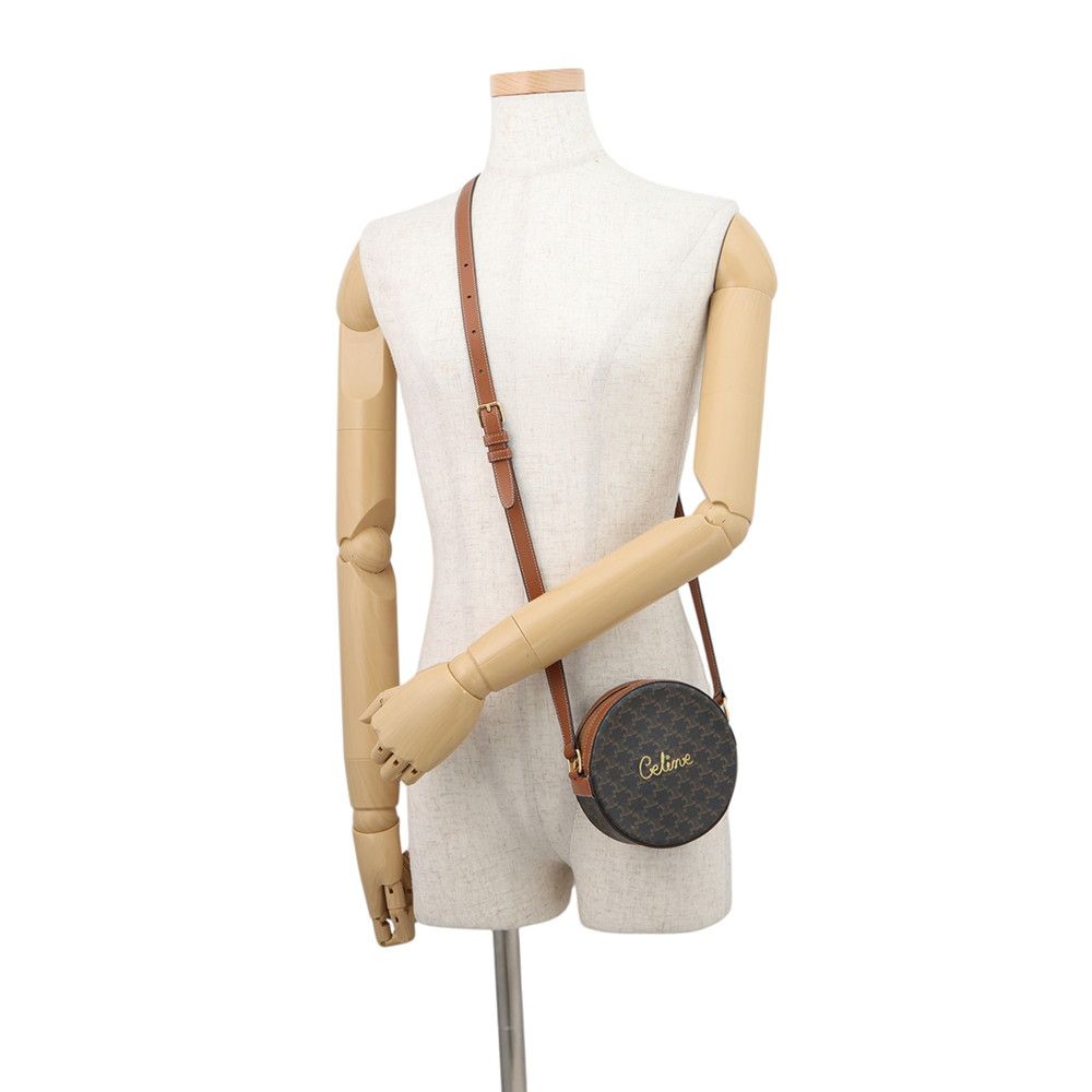 Celine Shoulder Bag Triomphe Round Leather Pochette — view 4