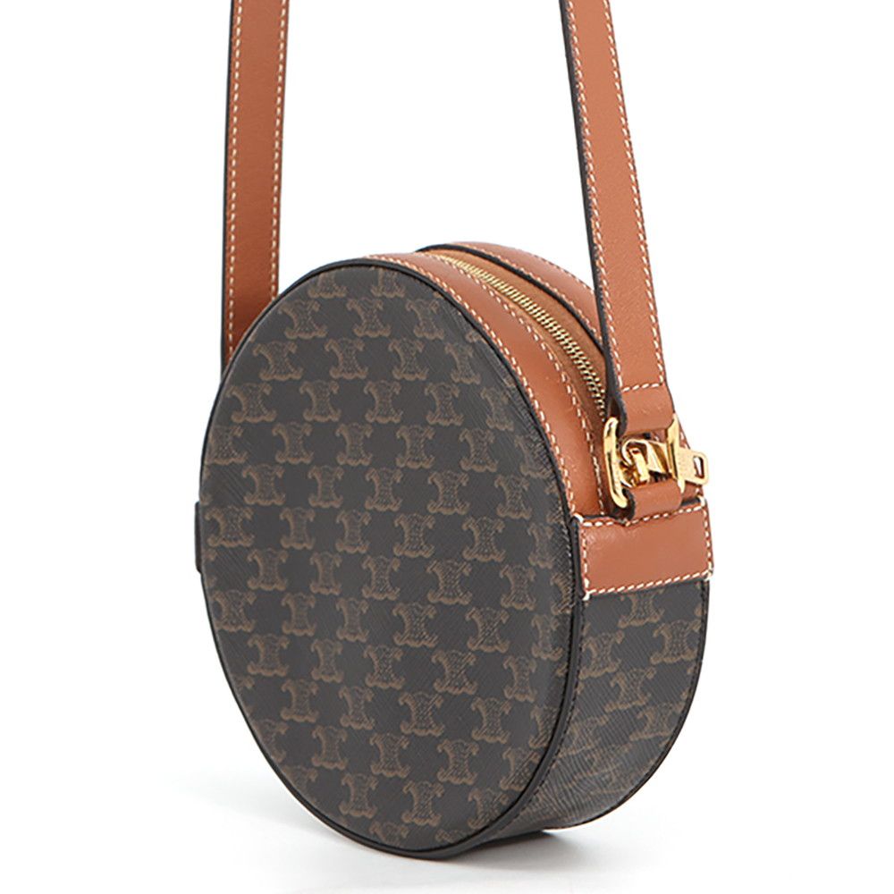 Celine Shoulder Bag Triomphe Round Leather Pochette — view 2