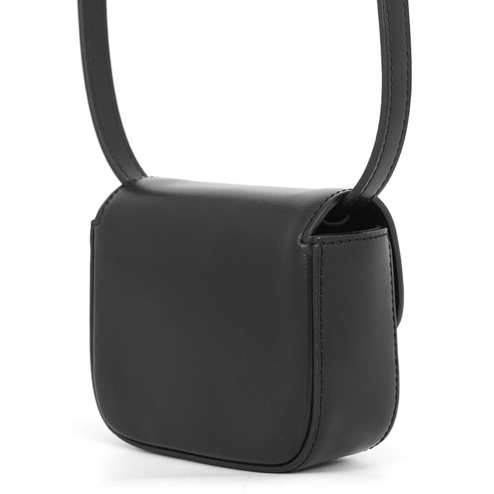 Celine Shoulder Bag Triomphe Mini Claude Shiny Calf Leather Black — view 2