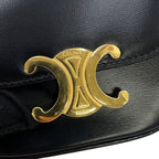 Celine Shoulder Bag Triomphe Mini Claude Shiny Calf Leather Black — view 8