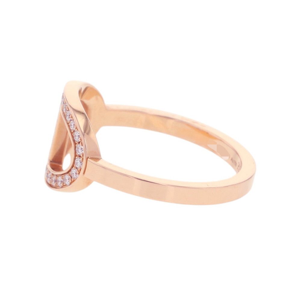 Hermes Ring Chaine D'ancre Contour MM Diamond Total 18k Pink Gold — view 2