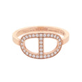 Hermes Ring Chaine D'ancre Contour MM Diamond Total 18k Pink Gold
