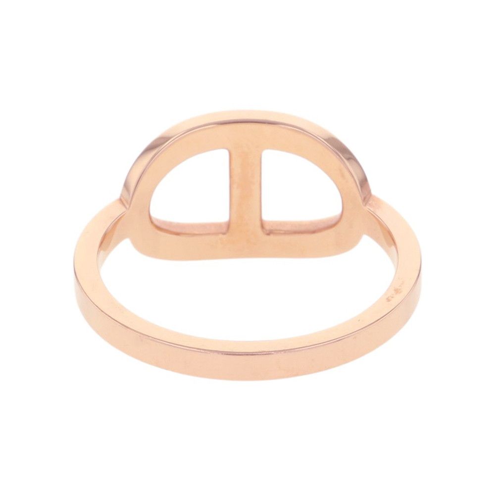 Hermes Ring Chaine D'ancre Contour MM Diamond Total 18k Pink Gold — view 3