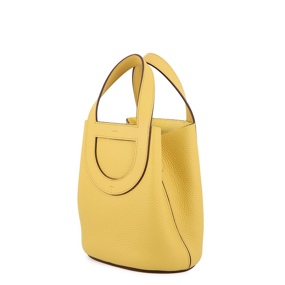 Hermes Tote in the Loop 18 Sun Silver Taurillon Clemence Swift — view 2
